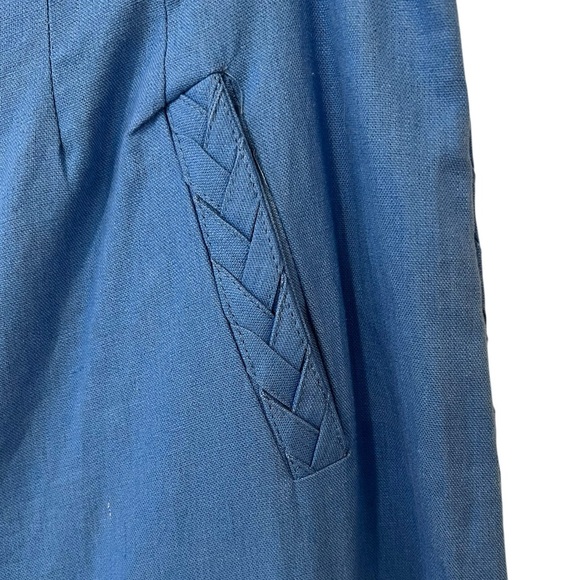 Jason Wu Linen Cropped Blazer Pant Suit Braided Trim Blue Women Size 1… - Picture 8 of 16